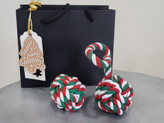 Dog toy-  Festive Ropes/ Ball/ Elfie