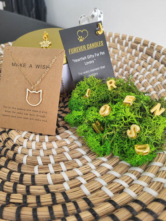 Make a wish- Gold Cat Necklace